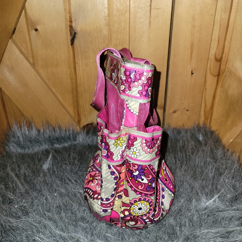 Vera Bradley Pink Paisley Meets Plaid  Shower Caddy /tote Retired - Picture 6 of 12